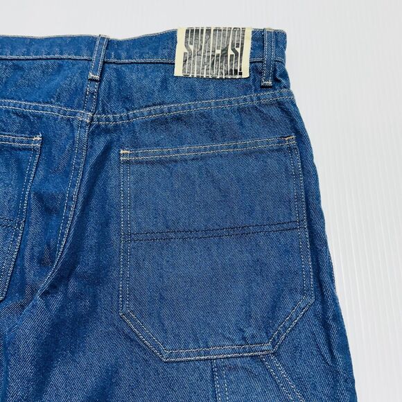 Mother SNACKS! Size 32 The Smoothie Carpenter Sneak Jeans Blue Denim NWT $238 - Picture 7 of 16